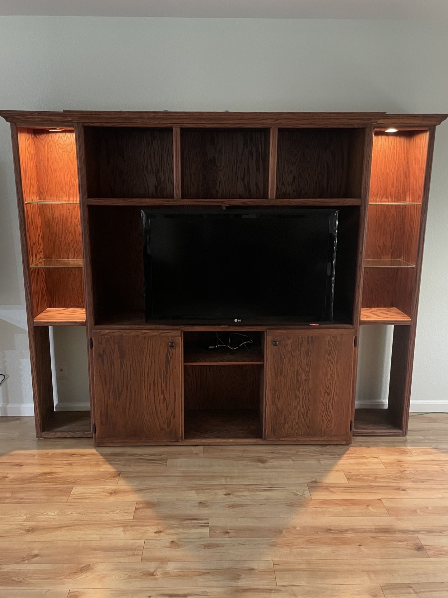 Solid oak Entertainment Center