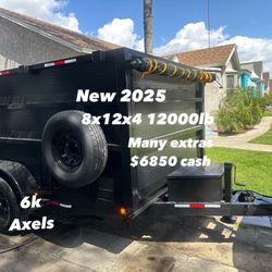 New Dump Trailer 8x12x4 12000lbs