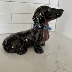 Wiener dog ceramic piggy bank