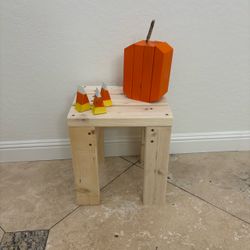 Handmade Wooden Stool Solid Farmhouse Rustic Ready to Stain/Paint