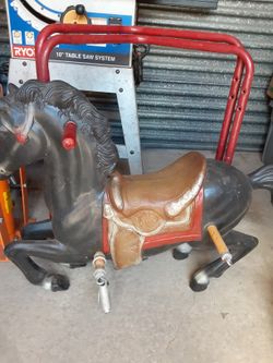 70's Blazon Black Beauty  Spring Rocking Horse