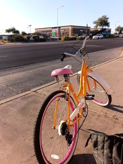 Adult gear Rosa Pink y yellow amarilla bicycle bicicleta
