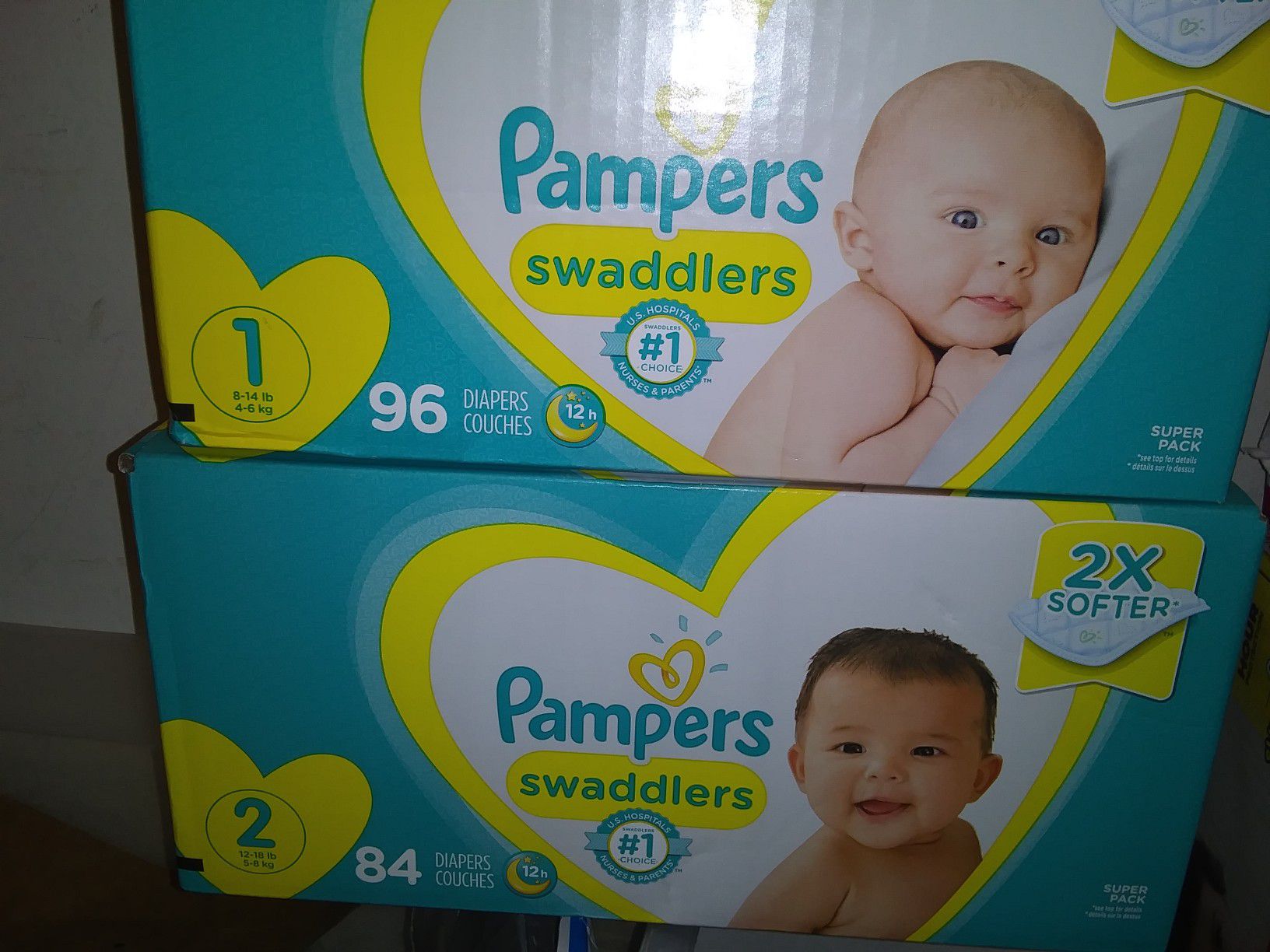 PAMPERS SWADDLERS SIZE 1&2