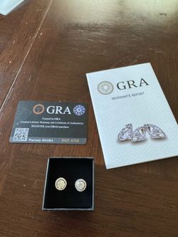 Moissanite Earrings Round Shape Silver