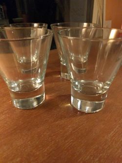 Set of four heavy bottom 4" tumblers