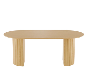 Oval Dining Table Duble Pedestal Dining Table Seats 6 Solid Wood Kitchen Table
