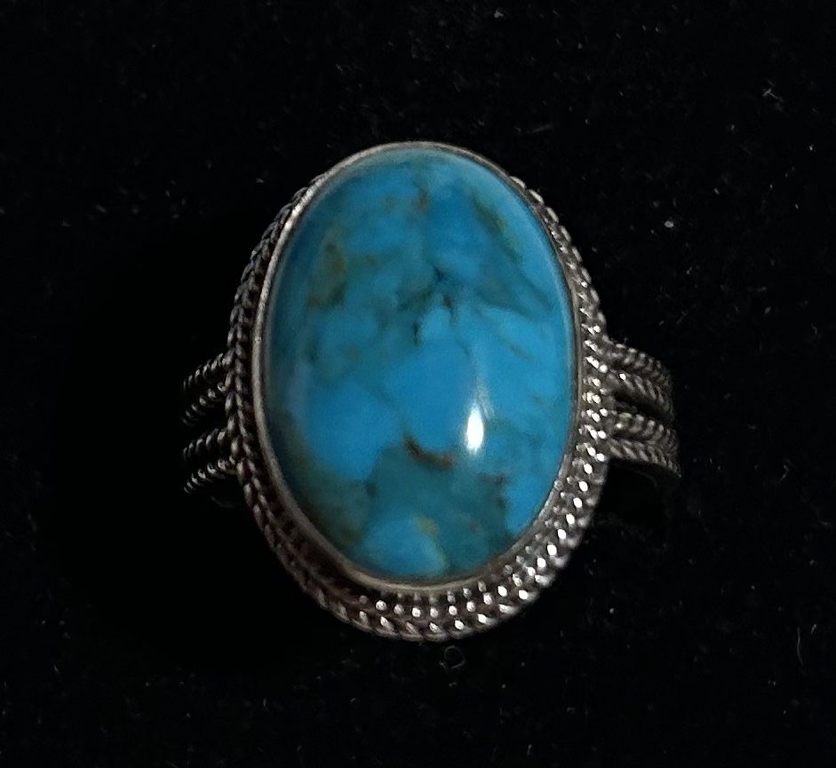 Turquoise Cabochon 925 Sterling Silver ring