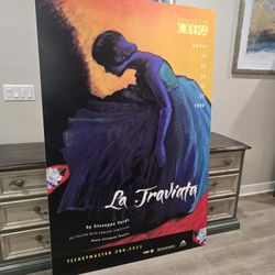 Large Promotional Poster Art Print for a 1999 Vancouver Opera Production of La Traviata