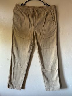 Wonder Nation Boys' Khaki Jogger Pants with Elastic Waist and Drawstring (Size 10/12)
