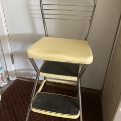 MCM Vintage Chrome Stool Youth Chair Retro Step Stool