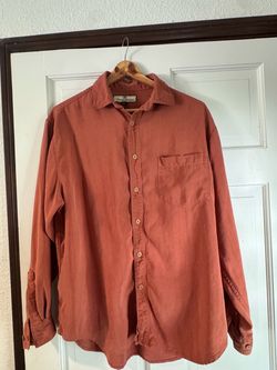 Tommy Bahama Long Sleeve Button Down Shirt – Terracotta Rust Orange size small