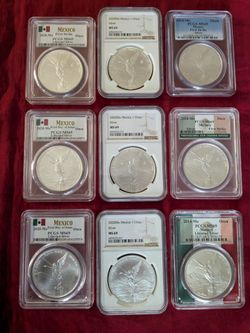 silver. 999 Mexican Libertads 1oz. MS69