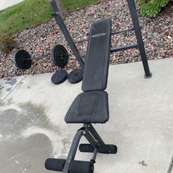 Competitor Workout Bench With Bar And Weights