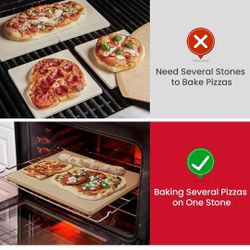 Large Pizza Stone for Oven 20 Inch, Rectangular Baking Stone 24" X 18" Heavy Duty Cordierite Bread Pan, Thermal Shock Resistant, Ideal for