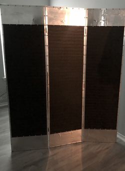 Metal and Black Room Divider 3 Panel