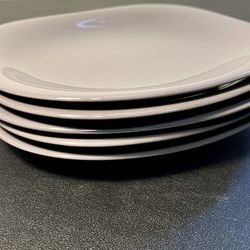 Mikasa Japan Vintage 1980s Color Classics Charcoal Gray Set of 5 Dinner Plates, 10.5”