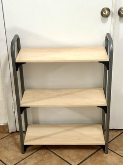 3 Tiered Wood shelf with Metal Frame