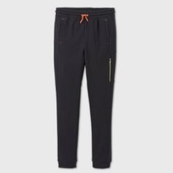 Boys Fleece Jogger Pants - All in Motion Black XS 4/5