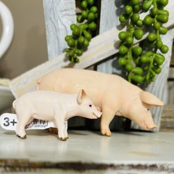 **RETIRED Schleich Adult Pig & Baby Pig!! Adult Pig is VINTAGE & over 20 years old & has a few scuffs in Good Condition!! The Baby Pig I just took out