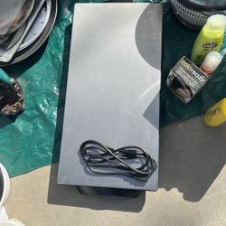 Electric warming tray, stainless steel.