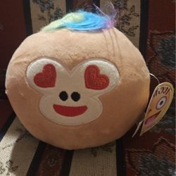 VALENTINES  DAY MONLEY EMOJI RED HEART EYES  PLUSH  TOY  6" 