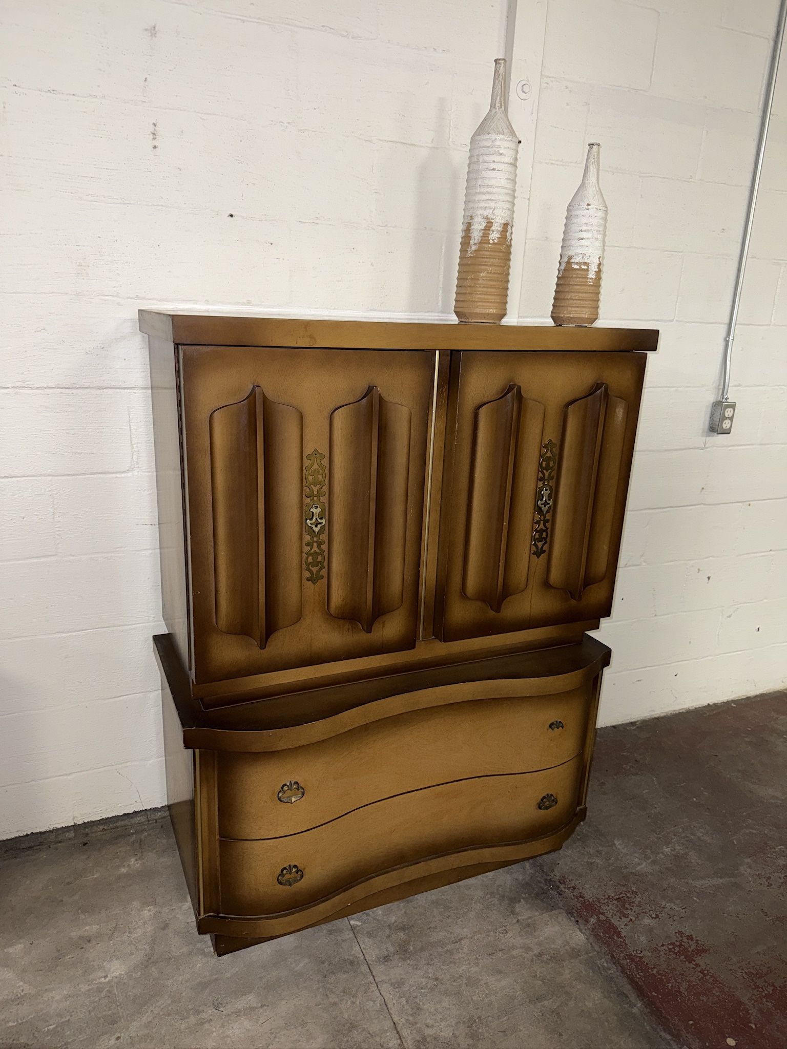 Vintage Mid-Century Tallboy Cabinet Dresser