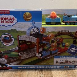 Thomas The Train Load and Launch Barrel Delivery Set New
