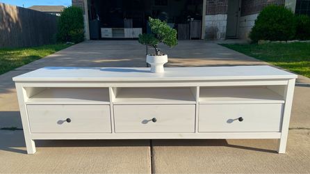 Solid Wood White TV Stand