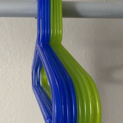 Children’s coat-hanger, blue and green color 8 pack