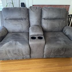 Couch  with  Recliners With Cup Holders