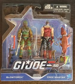 GI Joe 50th Anniversary Blowtorch & Croc Master 4" Action Figure 2-pack Hasbro 2015