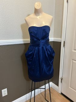 LC Lauren Conrad Navy Blue Formal Strapless Dress