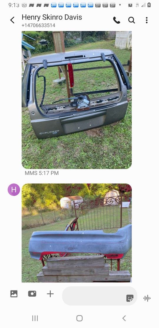 2004 Ford Exployer Tail Gate And Front Bumper