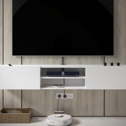 Floating Wall Mount Tv Shelf With Cabinets