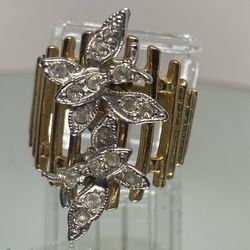Vintage 14 Kt HGE Art Nouveau Twin Butterfly Stylish Ring Size 8