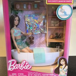 2022 Barbie Self-Care Confetti Bath Doll Brunette (HKT93)