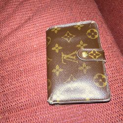 LOUIS VUITTON French Kisslock Monogram Canvas Vintage Wallet Brown