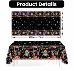Day of the Dead Plastic Tablecloth 108x54 Inch