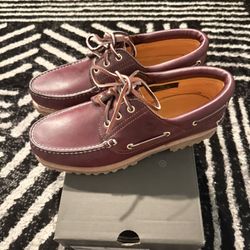 TIMBERLAND AUTHENTIC HANDSEWN BOAT SHOE BURGUNDY FULL GRAIN Size 9 