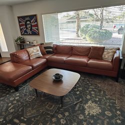 Orange Leather Couch Mcm High Quality 