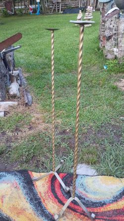 Tall rod iron candle stick holders
