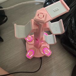 Pink LED Gaming Headset Stand with USB Ports