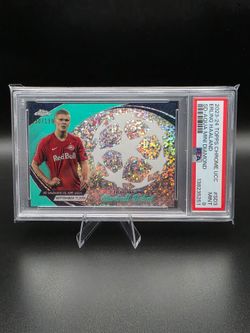 2023-24 Topps Chrome UCC Erling Haaland Star-ball Debut PSA 9