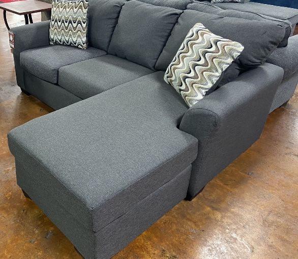 Grey Sectional Sofa With Reversible Chaise 