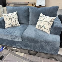 Blue Loveseat 