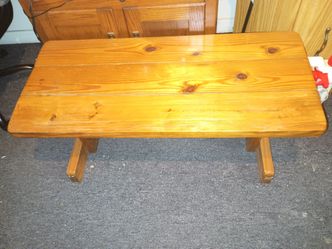 Home made hardwood sitting bench. 37" x 16" x 17".