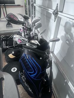 Golf clubs and bag