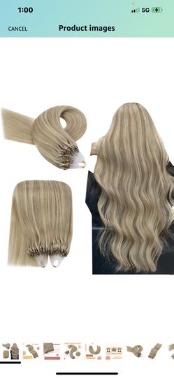 FREE GIFT Blonde Microlink Preloop Extensions 50strands 50gram 14" & 18"