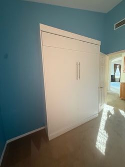White Murphy Bed Wall full sized Unit