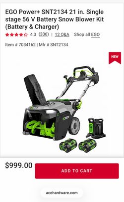 Ego electric snow blower heated handles led lights